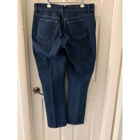 Riders by Lee Womens 18W L Dark Wash High Rise Straight Leg Jeans Stretch EUC - Picture 4 of 10